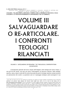 volume iii salvaguardare o re-articolare. i confronti teologici rilanciati