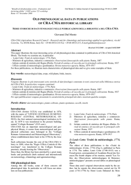 Old phenological data in publications of CRA