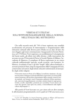`veritas et utilitas`. sull`istituzionalizzazione della scienza nell`italia