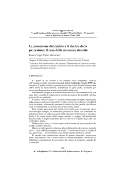 La percezione del rischio e il rischio della percezione