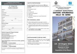 14 - 15 Giugno 2013 - Università degli Studi di San Marino