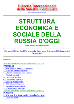 Struttura economica e sociale della Russia d`oggi