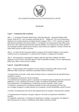 Il primo Statuto di cui si dot&ograve; la &ldquo;Societ&agrave; Italiana&rdquo; risale al 1786