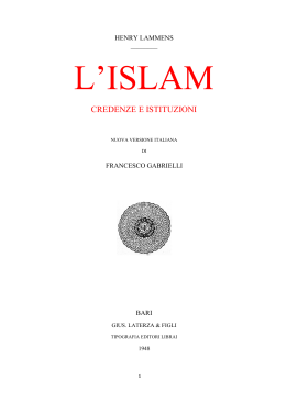 L`ISLAM CREDENZE E ISTITUZIONI - Henri Lammens
