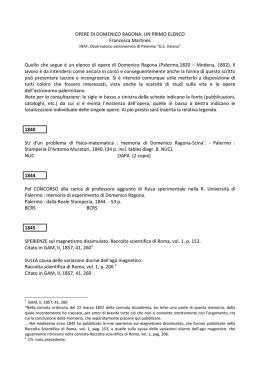 opere di domenico ragona - Osservatorio Astronomico di Palermo