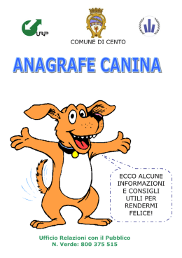 Opuscolo Anagrafe canina - consigli utili