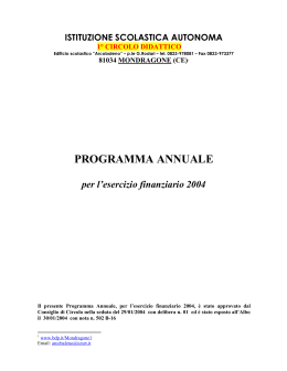 Relazione al programma annuale