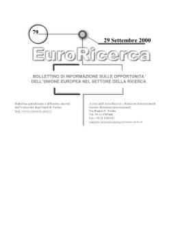N. 79 - EuroInfo - Università degli Studi di Torino