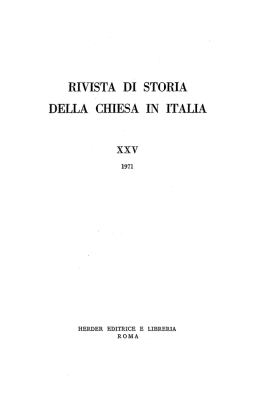 RIVISTA DI STORIA