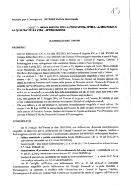 Proposta per il Consiglio del: SETTORE Polizià Municipale