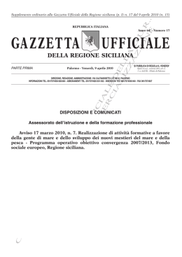 Supplemento Ordinario - Gazzetta Ufficiale della Regione