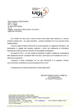 Nota ASL su zecche  - Comune Di Montecchio Maggiore