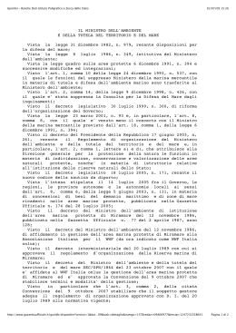 Regolamento di esecuzione e organizzazione dell`Area Marina