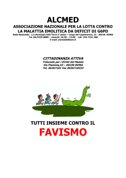 Tutti insieme contro il Favismo: opuscolo per le scuole