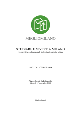 studiare e vivere a milano