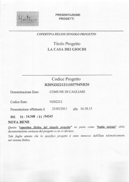 Titolo Progetto LA CASA DEI GIOCHI