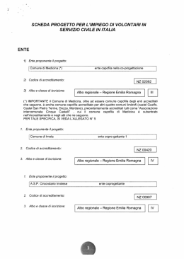 scheda progetto per l`impiego di volontari in servizio civile in italia