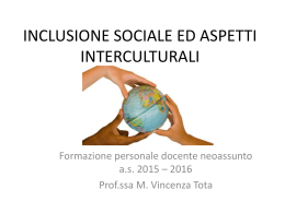inclusione sociale ed aspetti interculturali