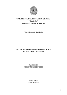Un laboratorio di dialogo religioso