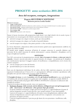 Progetti POF - Liceo Scientifico Statale "A. Vallisneri"