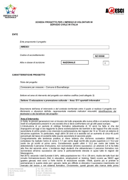 SCHEDA PROGETTO PER L`IMPIEGO DI VOLONTARI IN