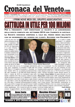 La Cronaca del Veneto 13 novembre 2015