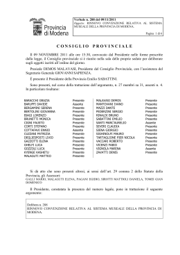 Delibera Consiglio Provinciale n. 288-2011 - Delibere