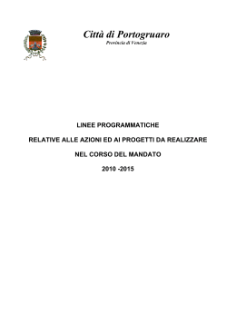 Linee programmatiche: mandato 2010 - 2015