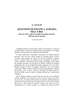 La politica agraria