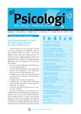 Numero 1 anno 2007 - Ordine degli Psicologi del Friuli Venezia Giulia