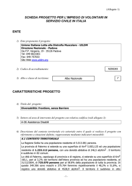 scheda progetto per l`impiego di volontari in servizio civile in