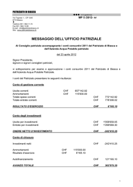 messaggio dell`ufficio patriziale