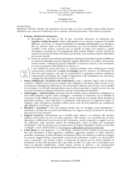Autorizzo al trattamento dei dati personali