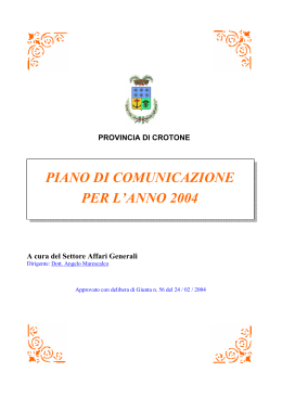 piano di comunicazione per l`anno 2004
