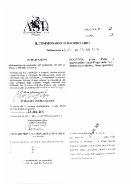 Delibera CS n 606 del 23apr2015 Presa atto e approvazione Linea