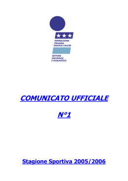 Comunicato Ufficiale n° 1 2002-2003