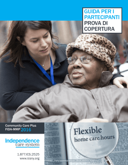 ICS Community Care Plus FIDA-MMP Manuale del Partecipante