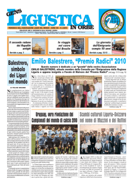 n. 2 anno 2010 - Associazione Liguri nel Mondo