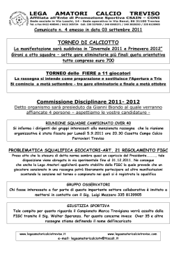 TORNEO DI CALCIOTTO Commissione Disciplinare 2011
