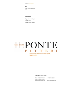 Asta: 24/25/26 maggio 2011 Esposizione: 20/21/22 maggio 2011