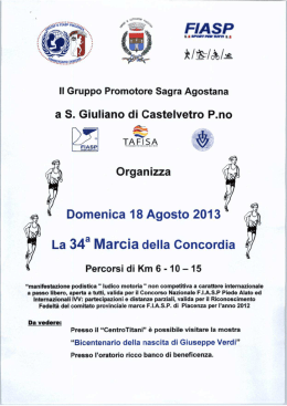 Locandina e regolamento corsa - Comune di Castelvetro Piacentino