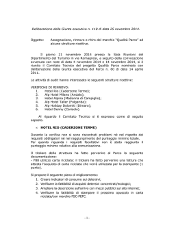 Deliberazione della Giunta esecutiva n. 118 di data 25 novembre