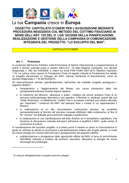oggetto: capitolato d`oneri per l`acquisizione mediante procedura