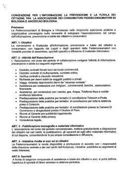 convenzione per l`informazione la prevenzione e la tutela dei