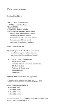 Prose e canzoni amare