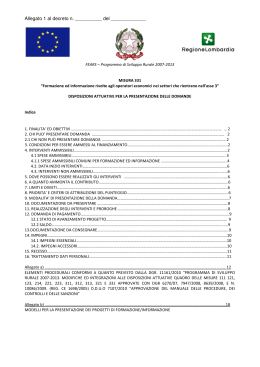 Misura 331:disposizioni attuative anno 2011