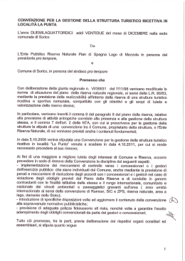 convenzione con la riserva naturale pian di