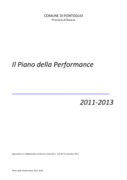 Il piano della Performace 2011-2013