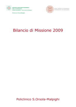 Bilancio Missione 2009 web - Policlinico S.Orsola
