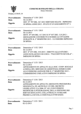 Determinazioni dicembre 2013 - Comune di Foiano della Chiana